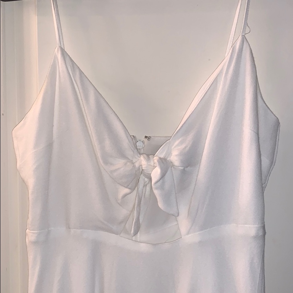 White Flowy Tie Dress